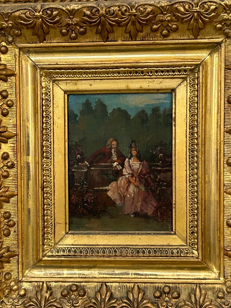 Γαλλική σχολή (XIX) - Scena di corteggiamento #3.2