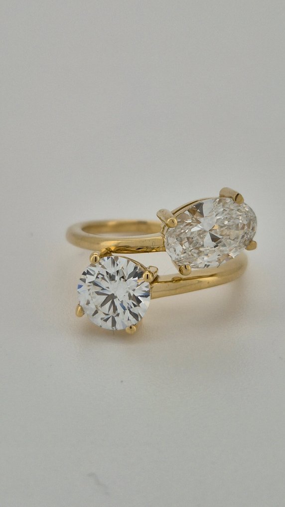 Ingen reservasjonspris - Ring - 14 karat Gull -  2.49ct. tw. Diamant (Lab-dyrket) - Diamant #1.0