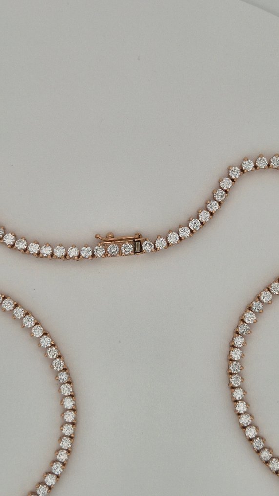 项链 - 14K包金 玫瑰金 - 10.50ct. tw. 钻石 (实验室培育) - 钻石 #2.1