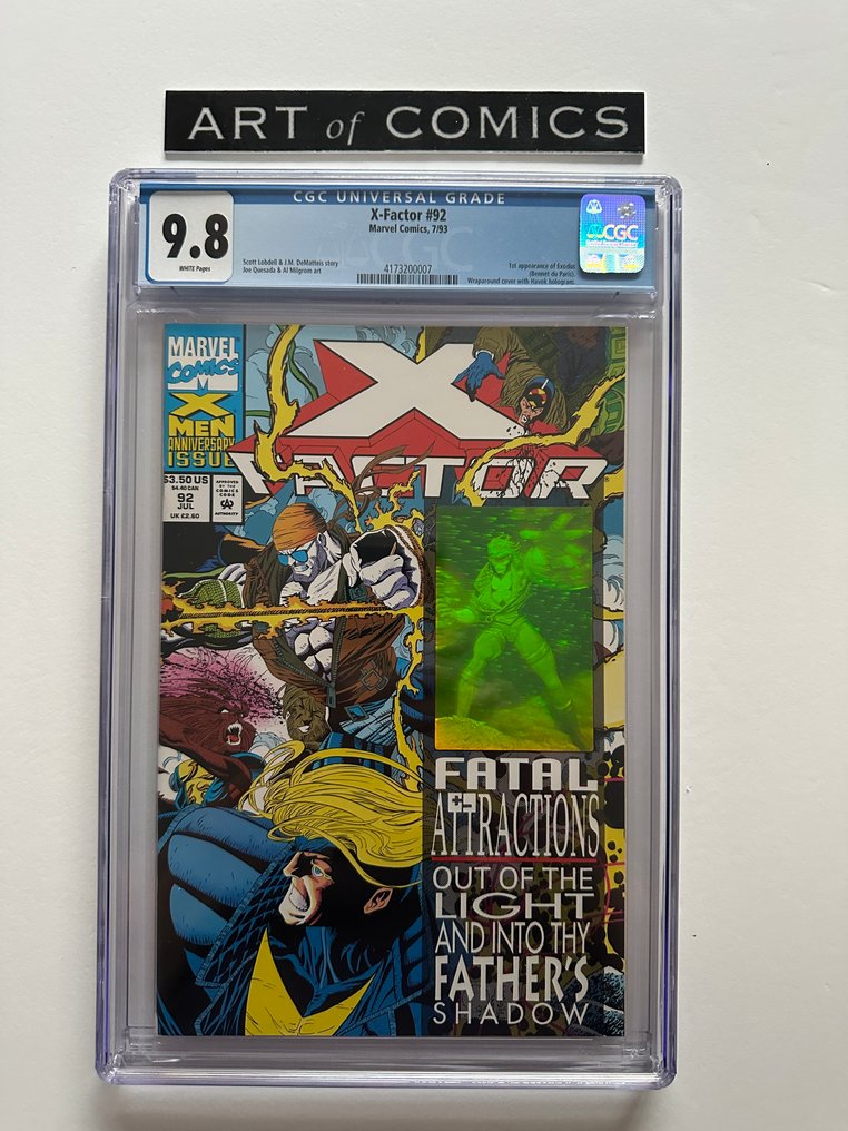 X-Factor #92 - CGC 9.8 -  1st Appearance Of Exodus - Wraparound cover with Havok Hologram - 1 Graded comic - First edition - 1993 #1.0