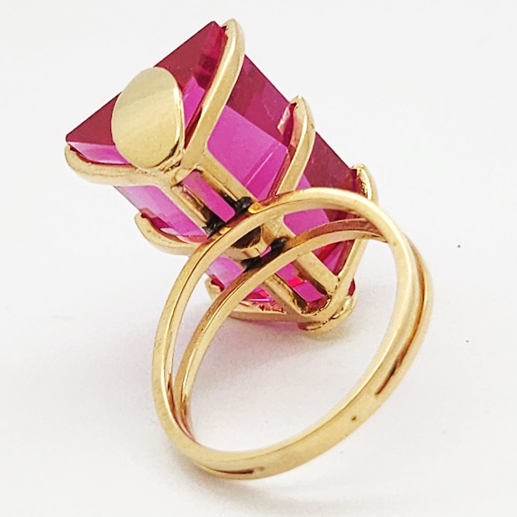 戒指 - 18 克拉 黃金 - 8.00ct. tw. 合成寶石 #3.2