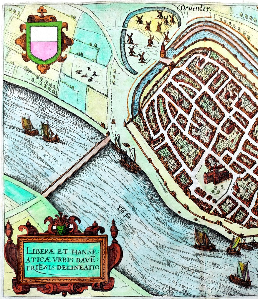 荷蘭 - Deventer市,Overijseel,荷兰,欧洲; Lodovico Guicciardini - Davetriesis (Deventer) - 1581-1600 #1.0