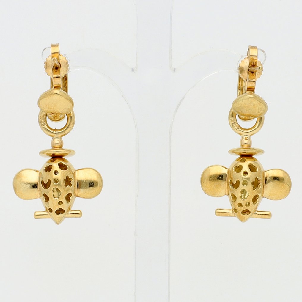 耳环 - 18K包金 黄金 钻石 (天然) #3.2