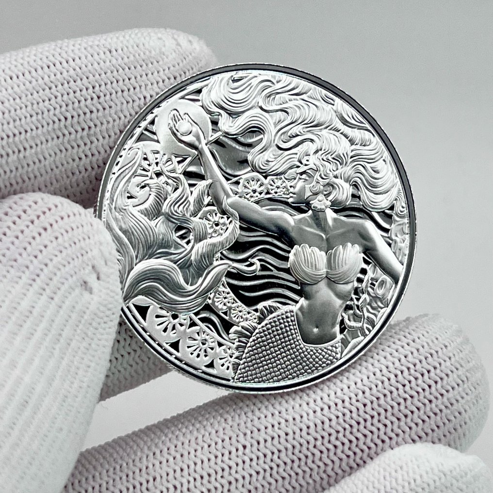 Samoa. 2 Tala 2025  – Mermaid & Pearl – 1 oz Silver Coin – .999 Fine Silver – BU  (Zonder minimumprijs) #1.0