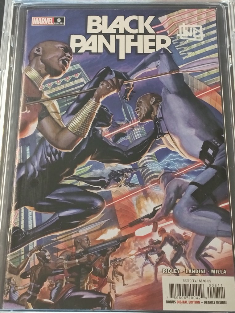 Black Panther (Vol. 8) #8 - EGC 9.8 - Custom Label - Signed by Stefano Landini - 1 Signed graded comic - Prima edizione - 2022 #2.1