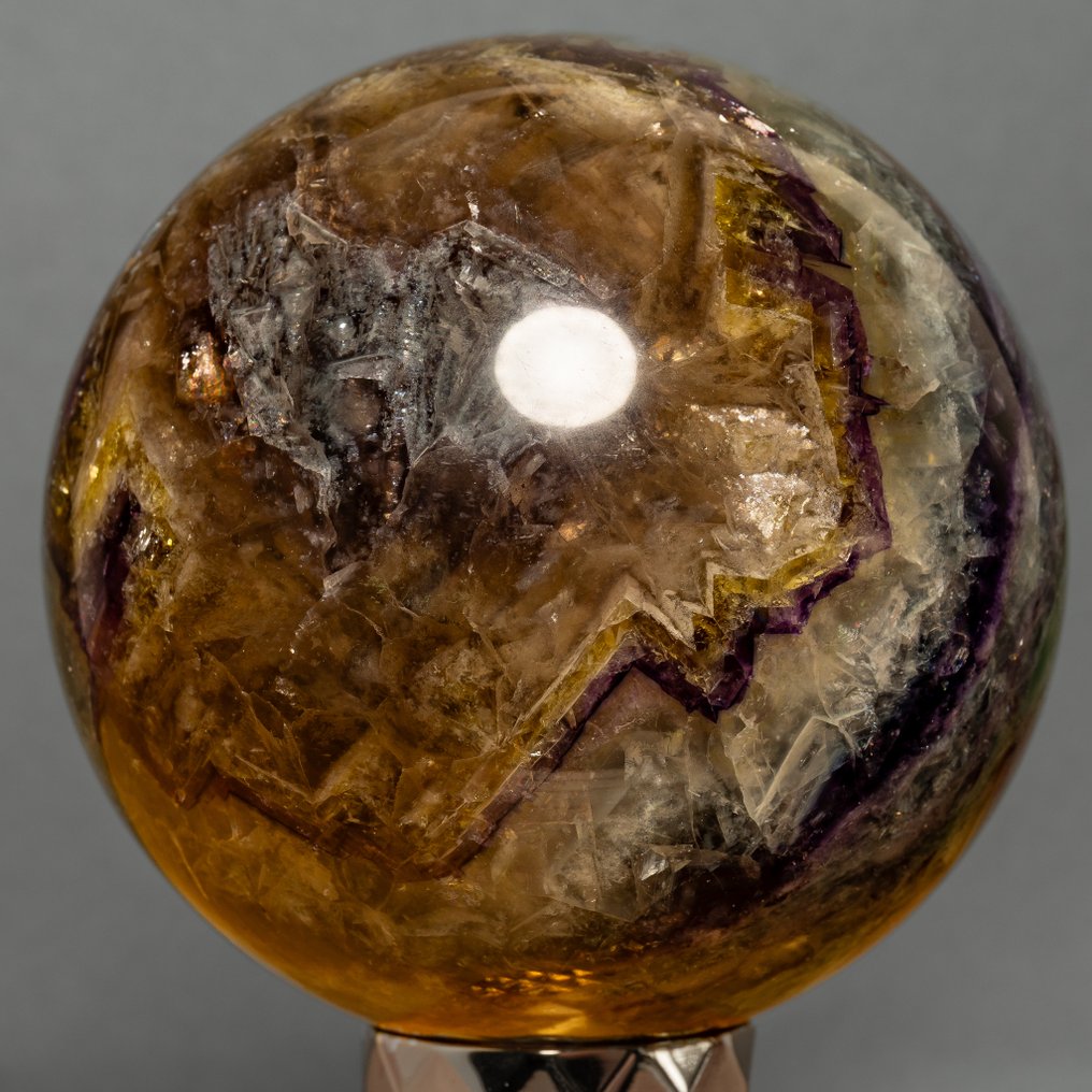Fluorite Fine polished large AAA multicolor fluorite sphere - Height: 10.6 cm - Width: 10.6 cm- 1920 g #2.1