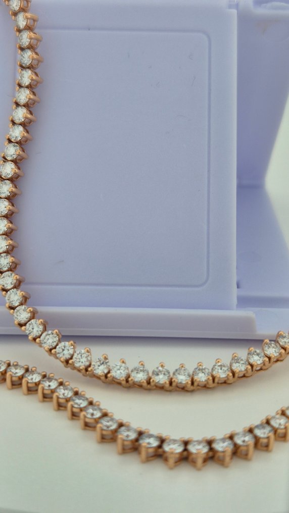 Κολιέ - 14 καράτια Ροζ χρυσό - 11.90ct. tw. Διαμάντι (Εργαστηριακής καλλιέργειας) - Διαμάντι #2.1