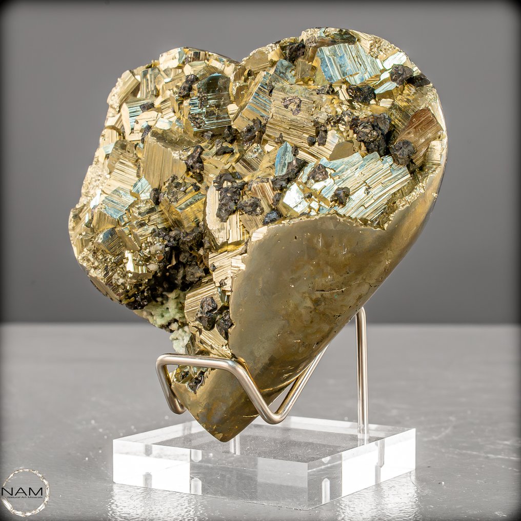 Naturligt pyrit-hjerte Symbol for styrke, selvsikkerhed og beskyttelse- 643.36 g #3.2