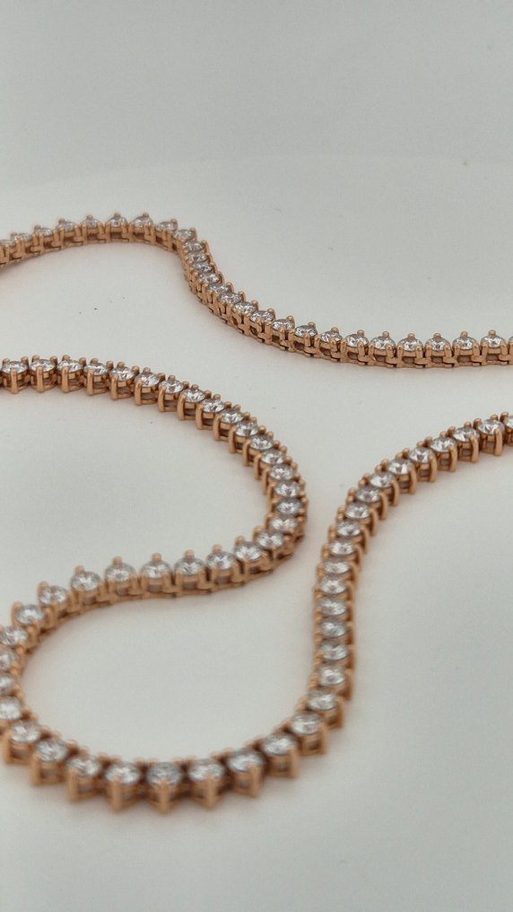 项链 - 14K包金 玫瑰金 - 10.50ct. tw. 钻石 (实验室培育) - 钻石 #4.3