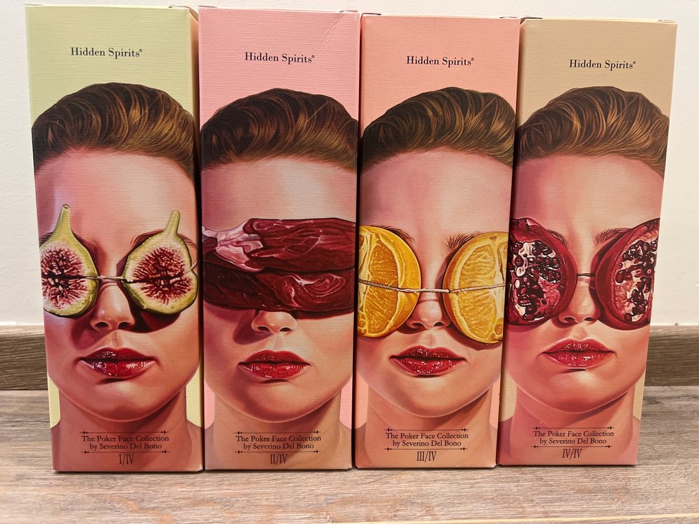 Highland Park, Mortlach, Bowmore, Ardmore The Poker Face Collection by Severino Del Bono - Hidden Spirits  - b. 2020s - 70cl - 4 bottles #2.1