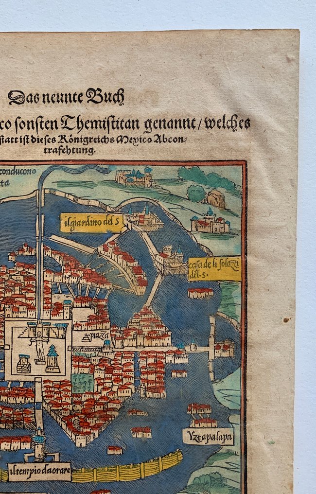 Mexico - Mexico City; Sebastian Münster - Der Statt Mexico sonsten Themistitan genannt / welches die Hauptstatt  ist dieses Königreichs Mexico - 1581-1600 #3.2