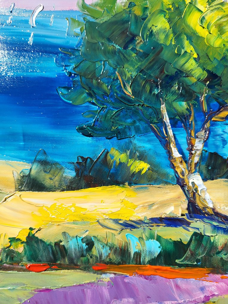 NOLAC - NOLAC - "Chemin Corse" (60x40 cm) - Huile Couteau - L'Île de Beauté et ses Lumières #3.2