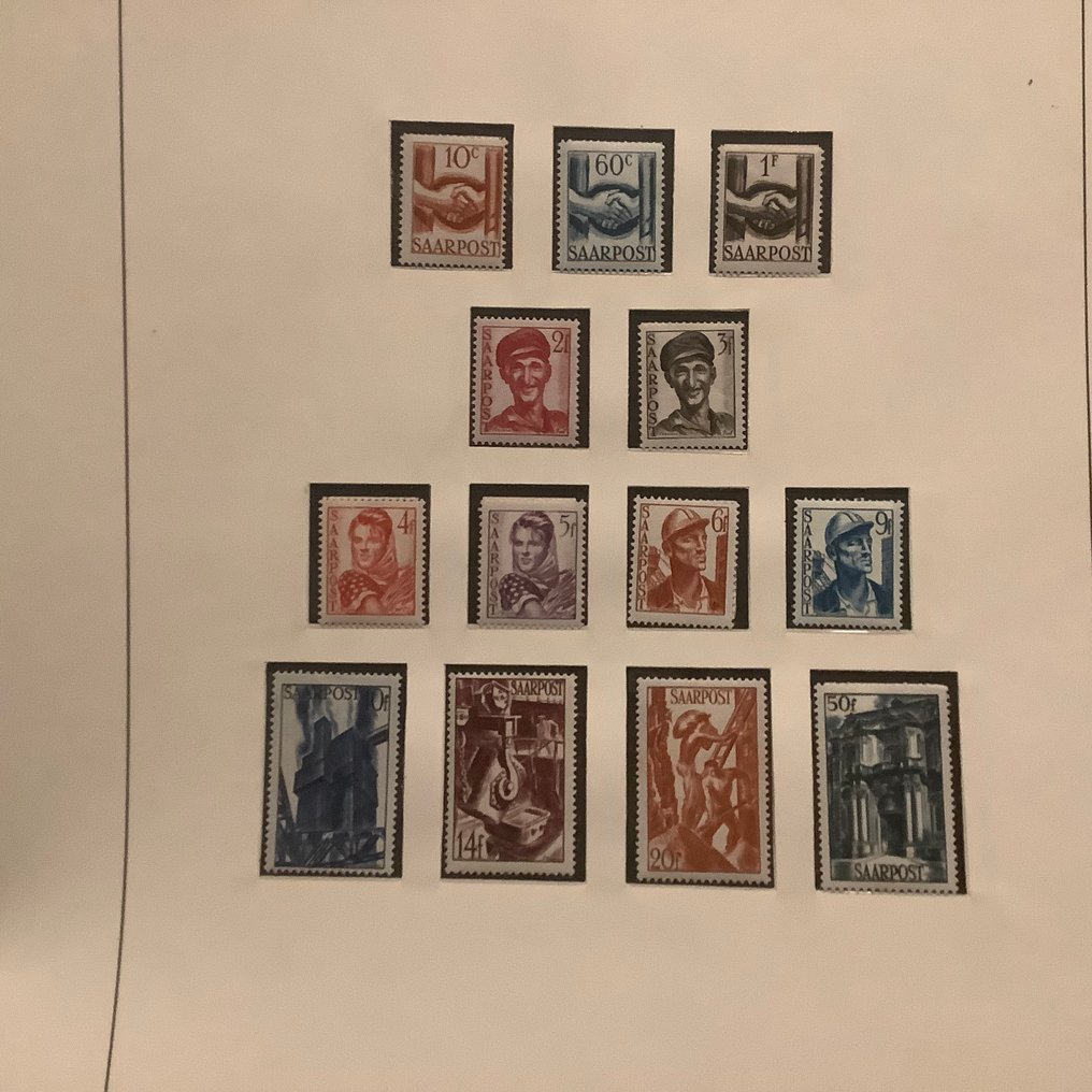 Saarland 1947/1956 - Full collection Saarland with both blocks. - Michel 206/378 en blok 1/2 #3.2