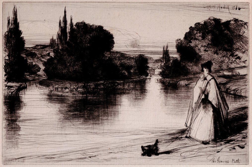 Francis Seymour Haden (1818-1910) - The Towing Path - Handsigned -  1864  #1.0