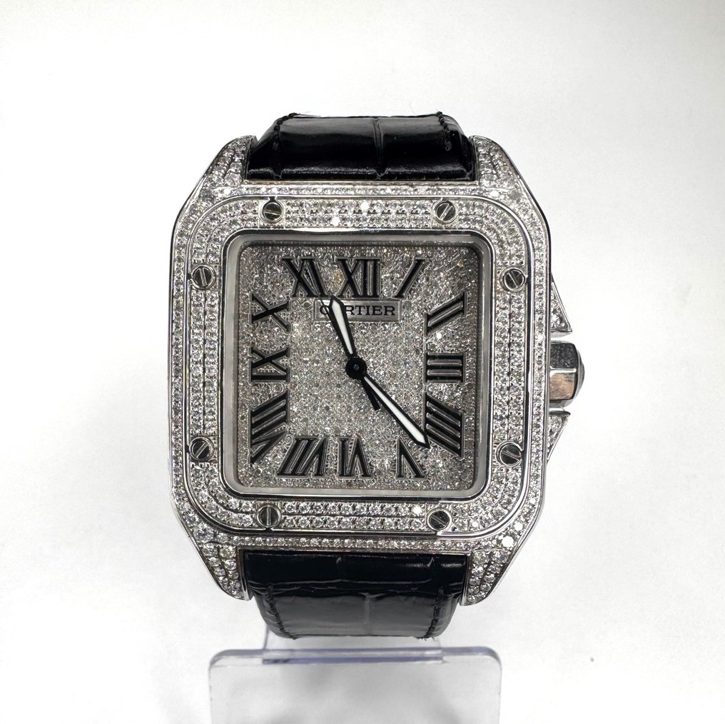 Cartier - Santos 100 XL - No reserve price - 2656 Custom Diamonds - Men - 2010-2020 #1.0
