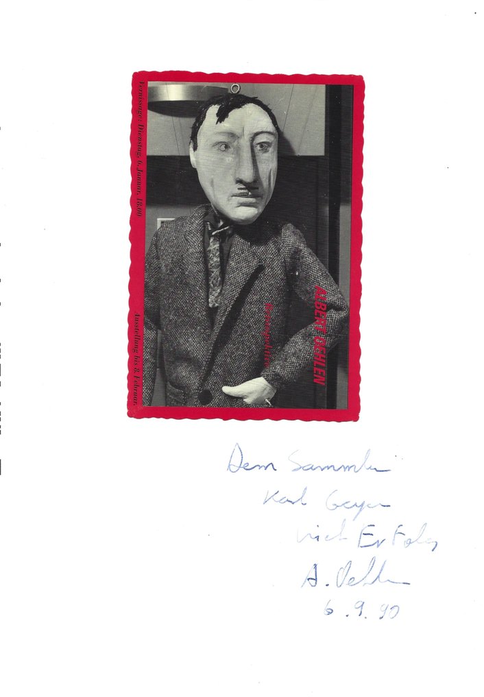 Signed; Albert Oehlen - 1 unique (Collage signed from Albert Oehlen) & art-Magazin 08-2000 - 1990 #1.0