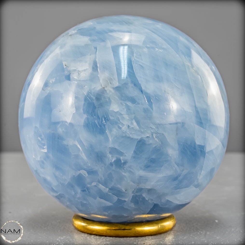蓝色方解石球 清晰、宁静与温柔的优雅- 829.17 g #4.3