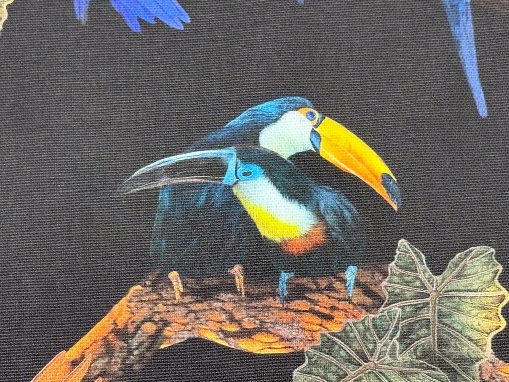 奇幻热带森林——带鹦鹉和巨嘴鸟的家居棉布 - 室內裝潢織物 - 2.5 m - 2.8 m #1.0