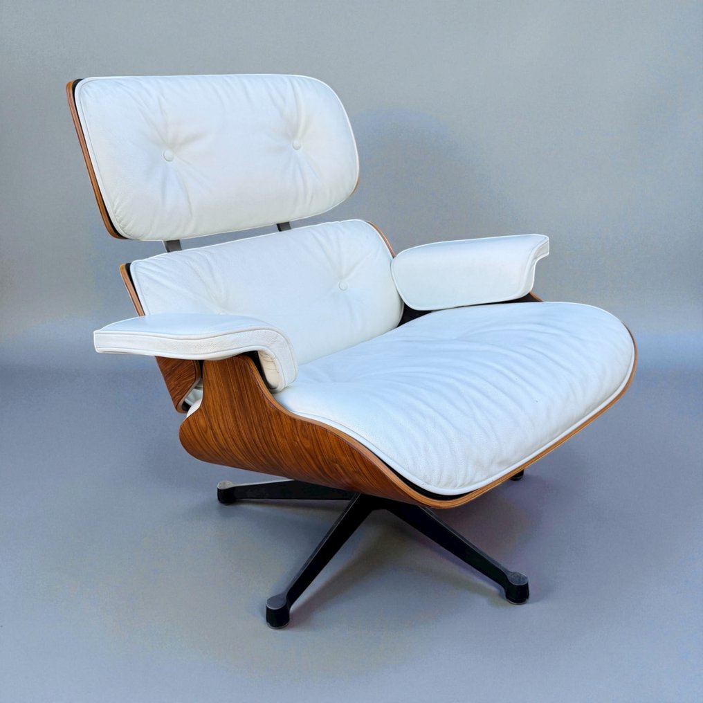 Vitra - Charles & Ray Eames - 安乐椅 - 670休闲躺椅 - 皮革, 蔷薇木 #1.0