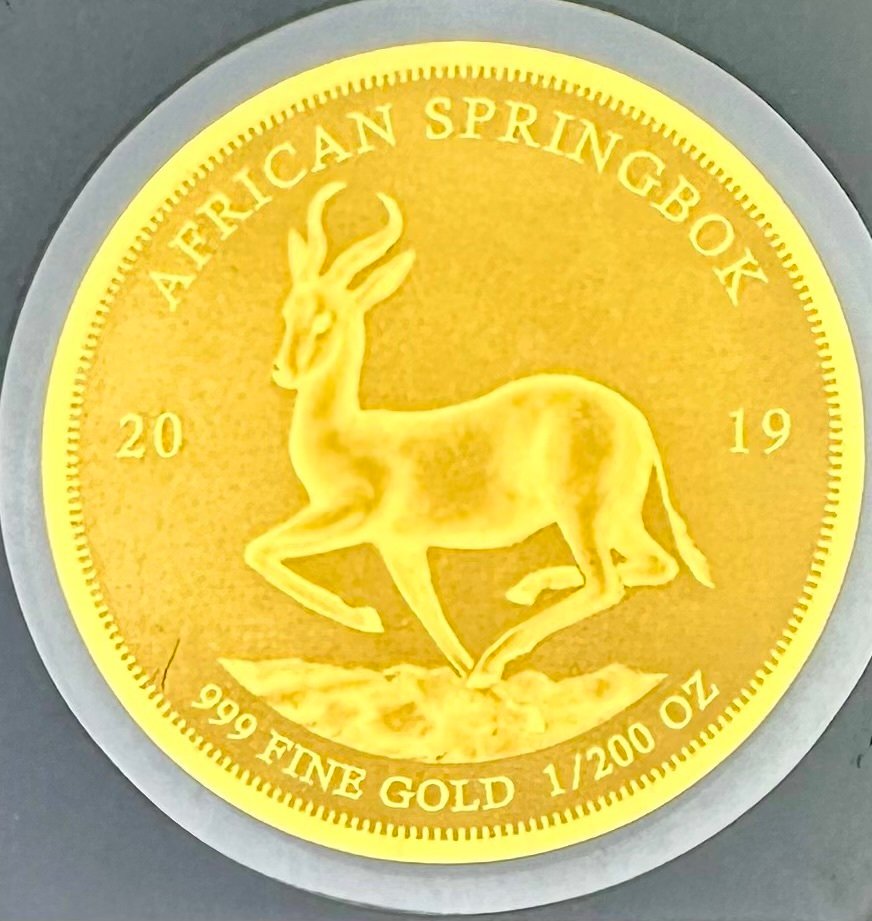 Tchad. 5000 Francs 2019 African Springbok ,oro  1/200 Oz (.999)  (Ingen mindstepris) #1.0
