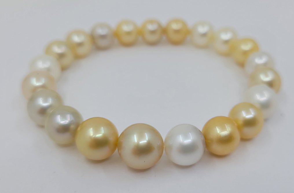 Βραχιόλι Χρυσές και λευκές μαργαρίτες της Νότιας Θάλασσας - 8x10mm #4.3