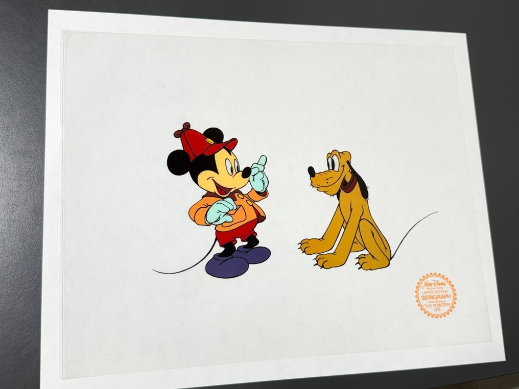 Walt Disney Productions - Sericel de edição limitada de “The Pointer” - Mickey Mouse & Pluto #1.0