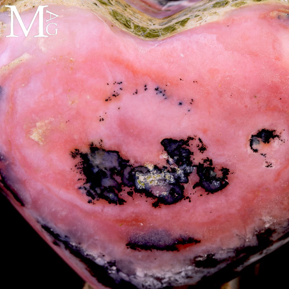 Heart Palm Stein Pink Rhodonite Heart – Peru - Höhe: 85 mm - Breite: 75 mm- 262 g #2.1