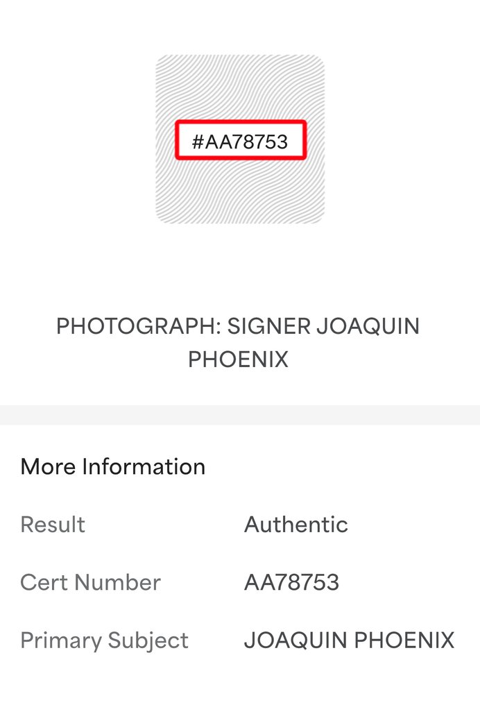 Joker, Joaquin Phoenix - Signed in Person - with PSA/DNA Certificate - Autograph, photo #3.2