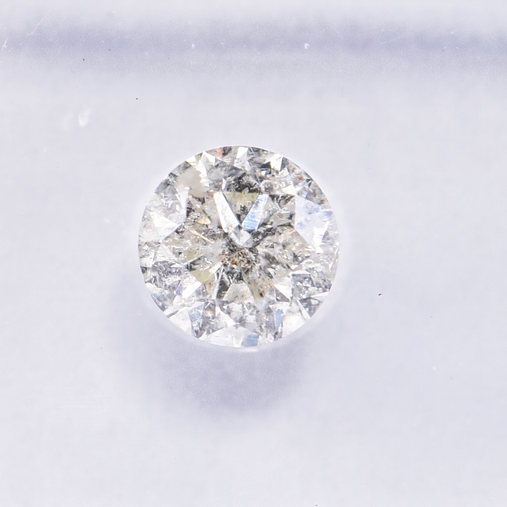 没有保留价 - 1 pcs 钻石 (天然色彩的) - 0.62 ct - 圆形 - Light 黄色 - I2 内含二级 - 国际宝石研究院(IGI) - VG VG VG #1.0