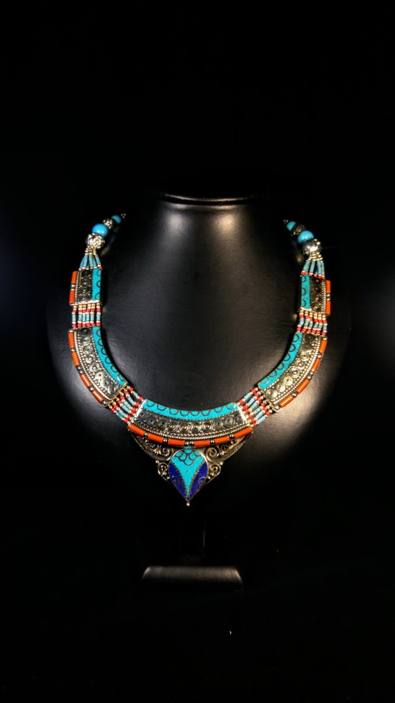 Unique Necklace Vintage hand made - Height: 46 cm - Width: 5 cm- 136 g #3.2