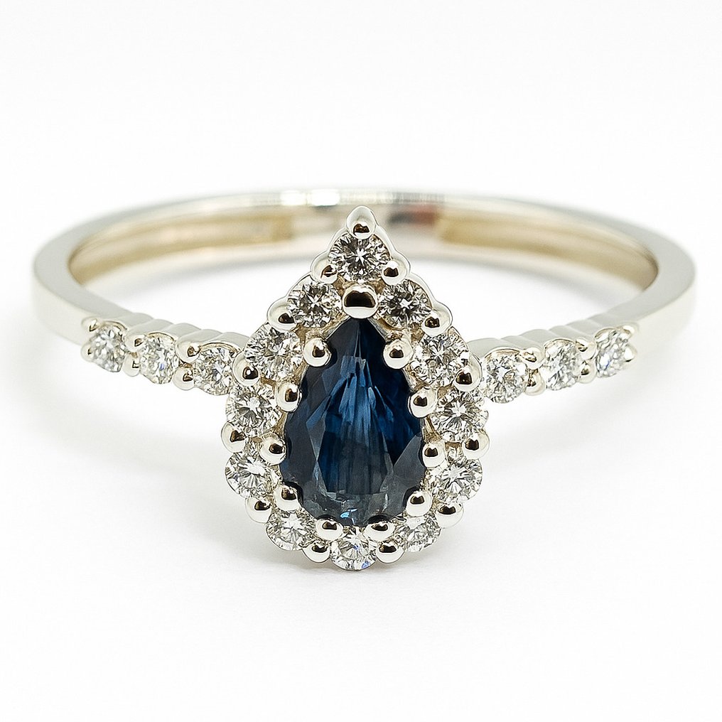 Sem preço de reserva - Anel Prata - 1.00ct. tw. Safira - Diamante #2.1