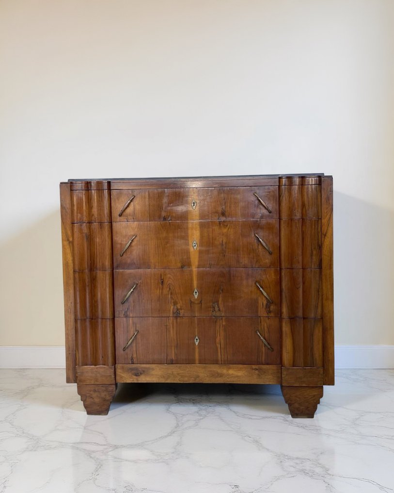 Kommodeskuffe - Valnød, Træ, Messing, Marmor #3.2