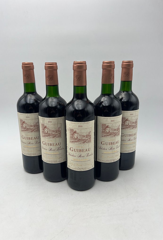 2005 Château Guibeau - Bordeaux, Puisseguin-Saint-Émilion - 5 Flaskor (0,75L) #1.0