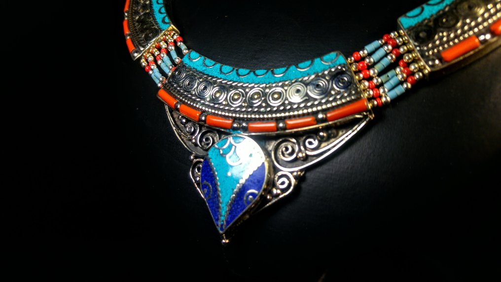 Unique Necklace Vintage hand made - Height: 46 cm - Width: 5 cm- 136 g #2.1