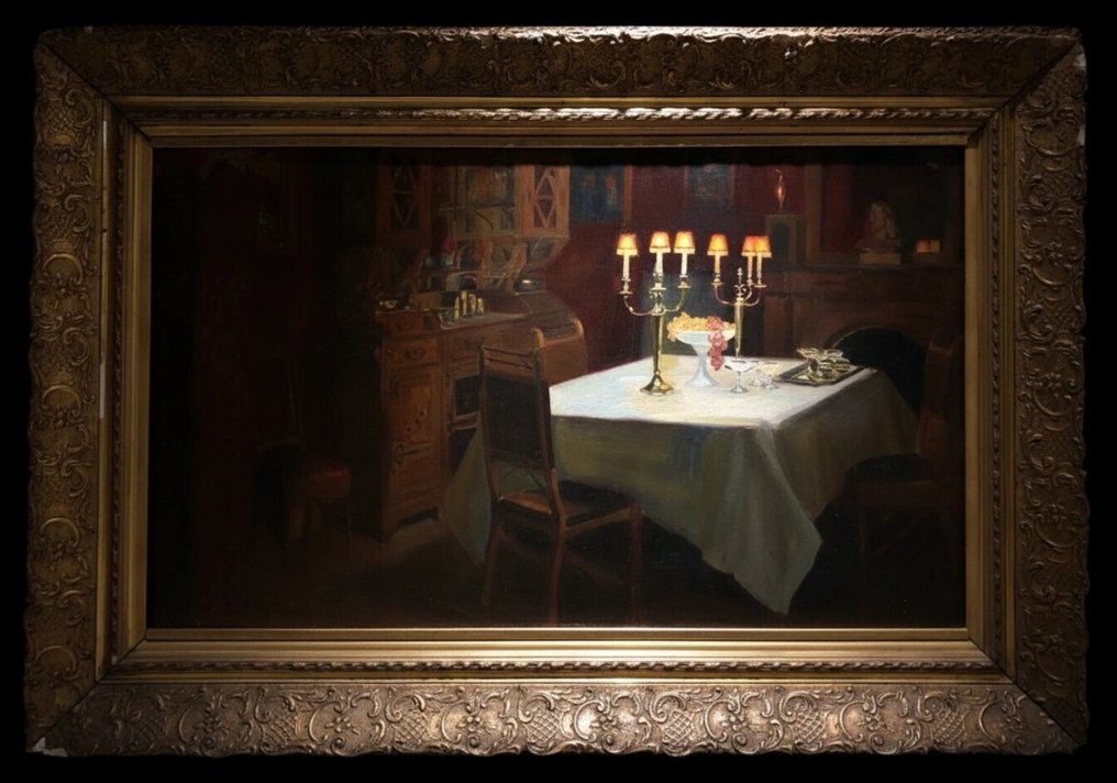 Luis Graner y Arrufi (1863-1929) - Candlelight dinner #1.0