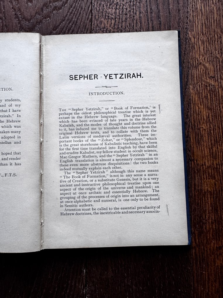 Freemasonry 2nd Edition - 1893 Rare The Book of Formation / Seeger Yetzirah - 1893 #3.2