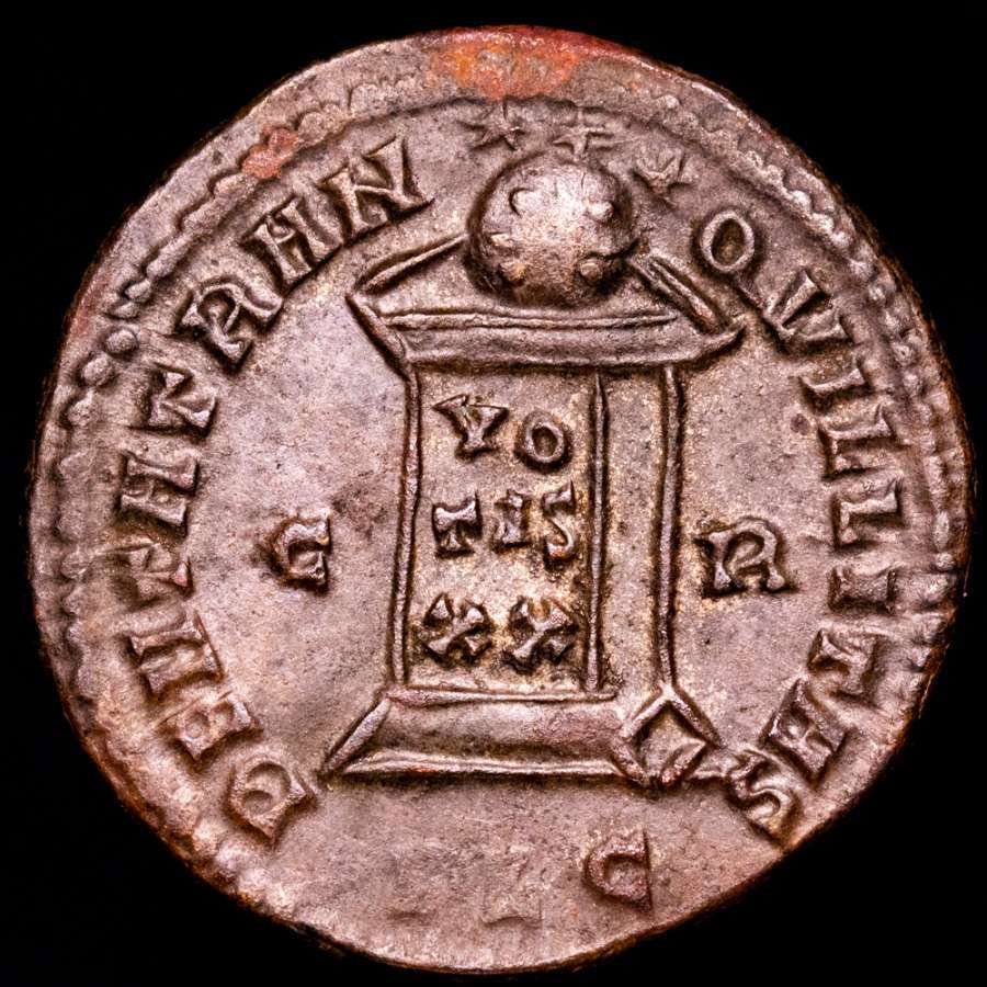 Roman Empire. Constantine I (AD 306-337). Follis Lugdunum BEATA TRAN - QVILLITAS Altar inscribed VO / TIS / XX. (No Reserve Price) #1.0