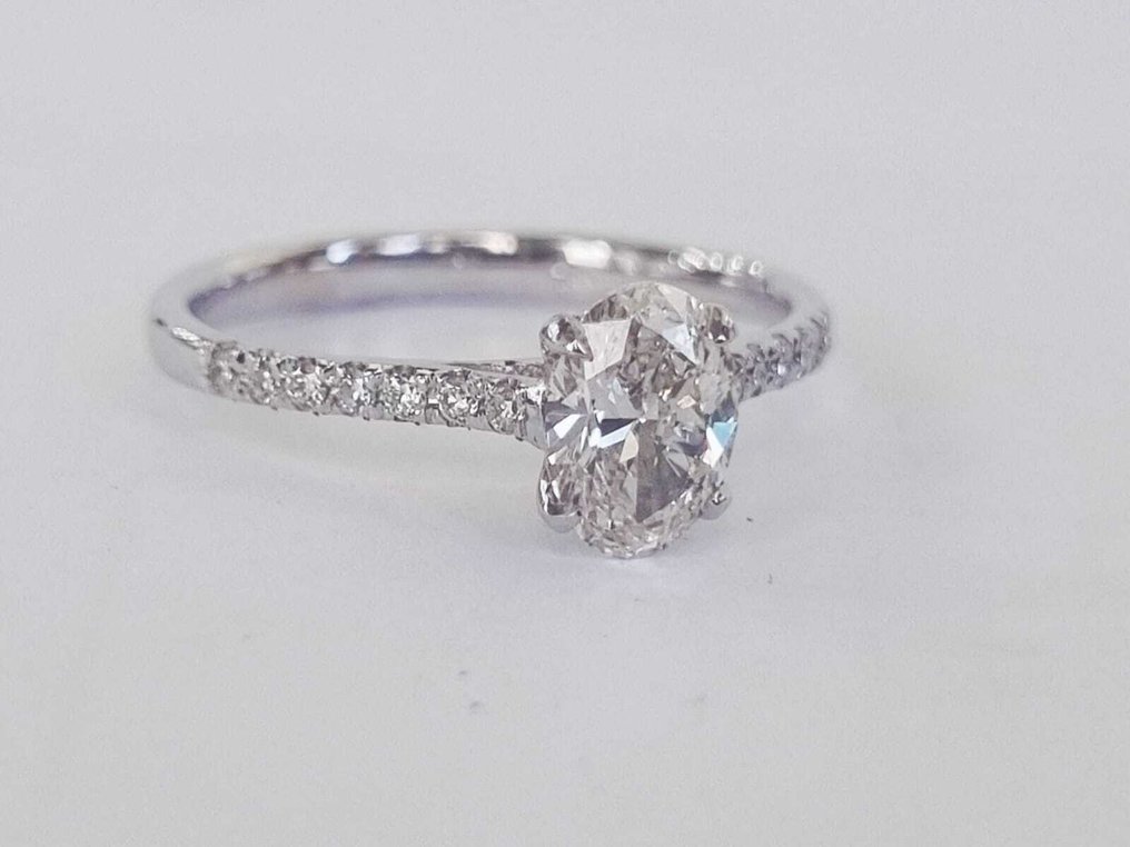 Δαχτυλίδι αρραβώνων - 14 καράτια Λευκός χρυσός -  0.84ct. tw. Διαμάντι (Φυσικό) - Διαμάντι #1.0