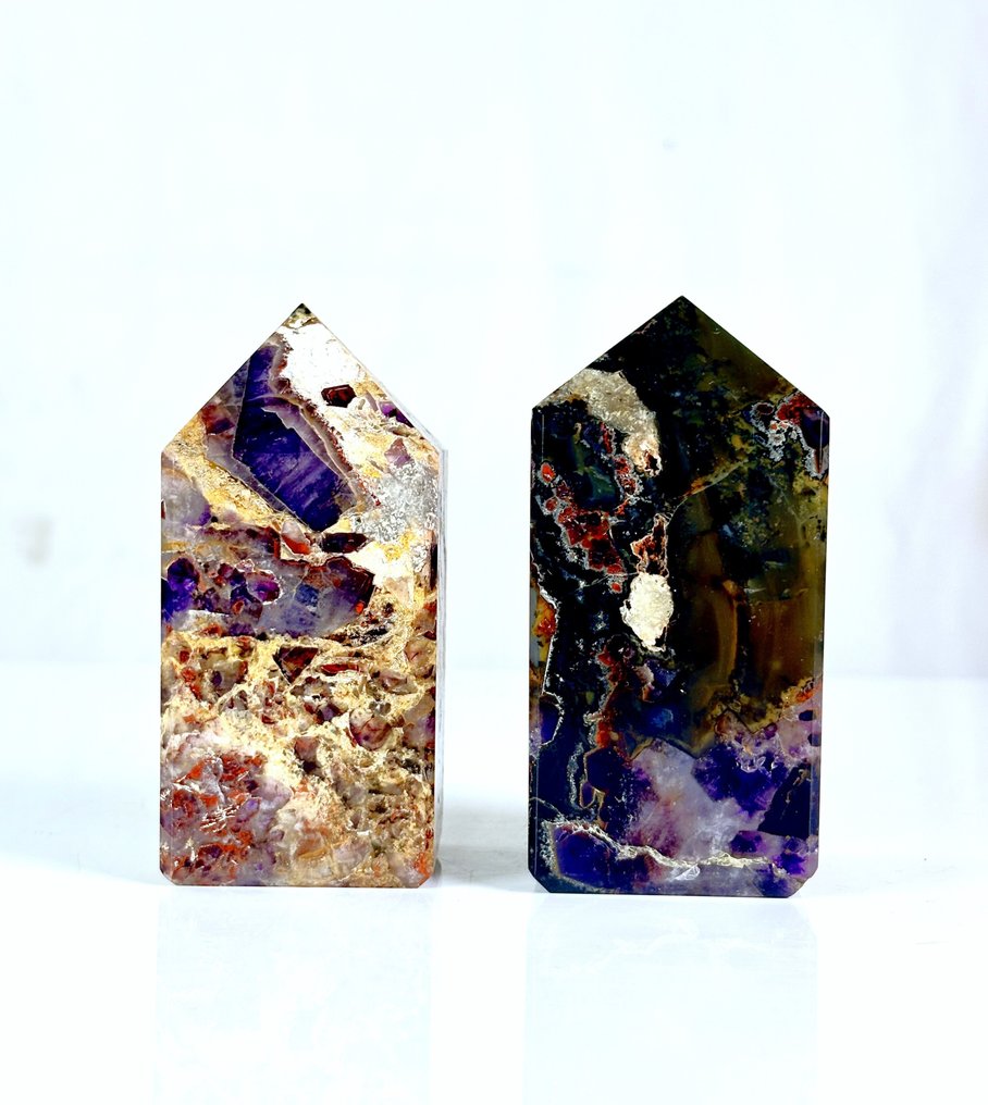 Auralite 23 Stone - Beauty Pair - Towers Obelisco - Altezza: 95 mm - Larghezza: 40 mm- 768 g - (2) #4.3