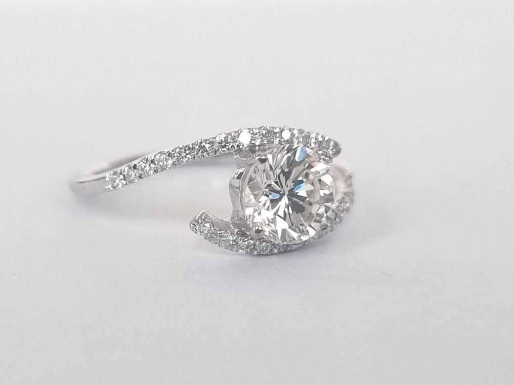 Verlovingsring - 14 karaat Witgoud - 1.23ct. tw. Diamant (Natuurlijk) - Diamant #1.0