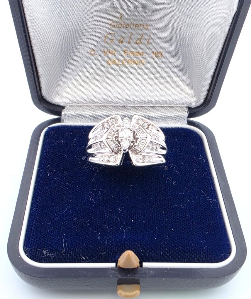 戒指 - 18K包金 白金 -  0.75ct. tw. 钻石 (天然)  - 钻石 #1.0