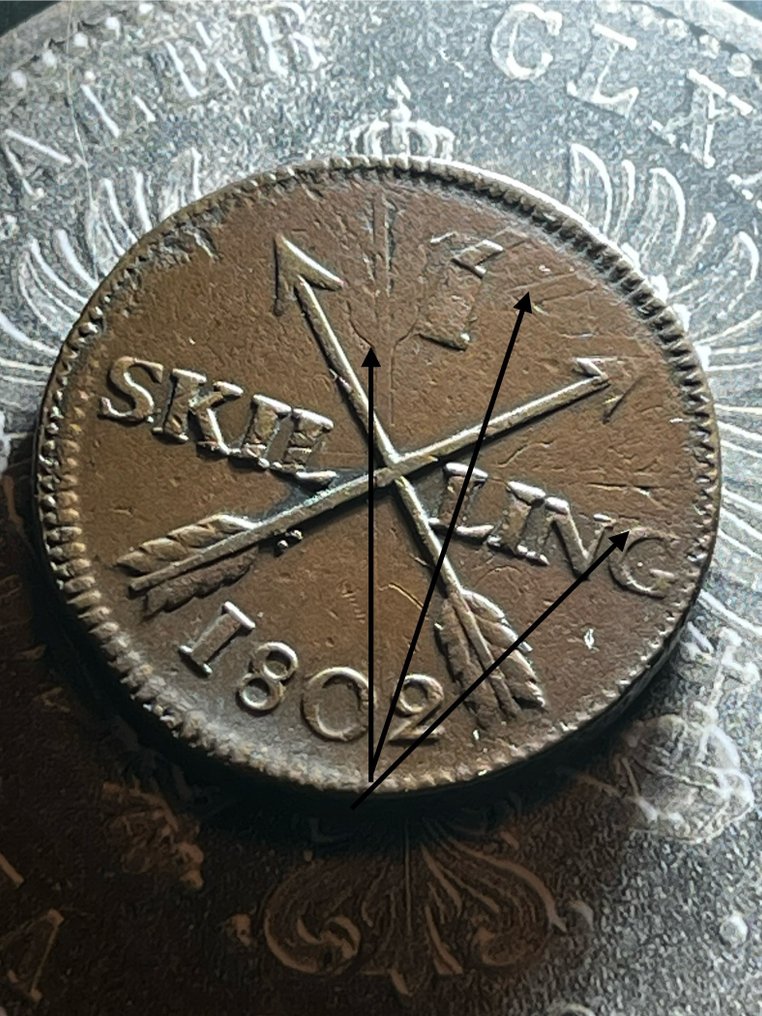 Σουηδία. Gustav IV Adolf. 1 Skilling 1802 / 2 Öre SM 1762 Overstruck (χωρίς τιμή ασφαλείας) #1.0