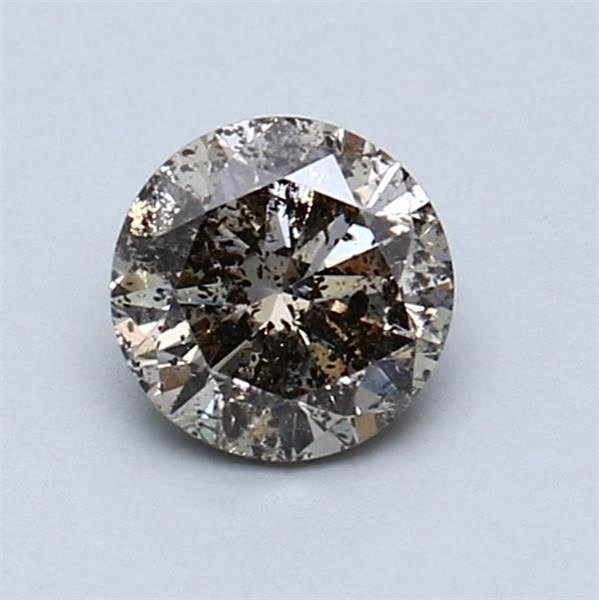 1 pcs Gyémánt  (Természetes színű)  - 0.69 ct - Kerek - Fancy Barnás, Zöldes Sárga - I2 - Nemzetközi Gemmológiai Intézet (IGI) #1.0