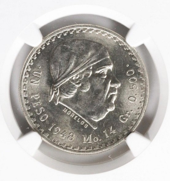墨西哥. 1 Peso 1948 - NGC MS61 #2.1