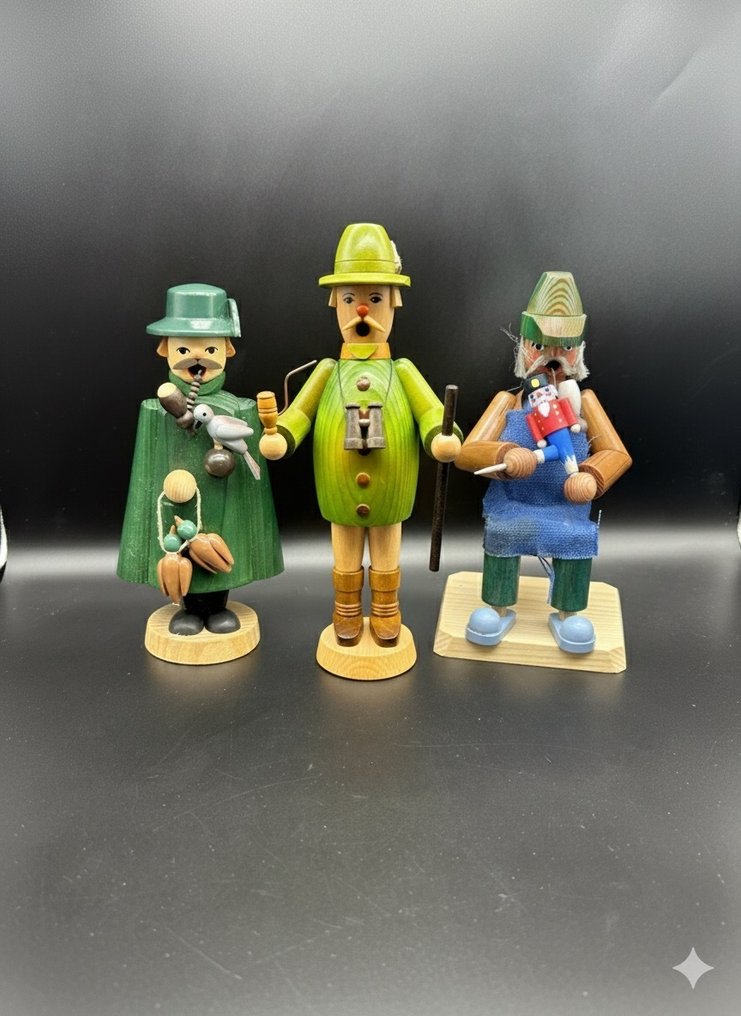 Christian Ulbricht - Julefigurpynt (3) - Tre - Røkelsesmann Erzgebirge #1.0