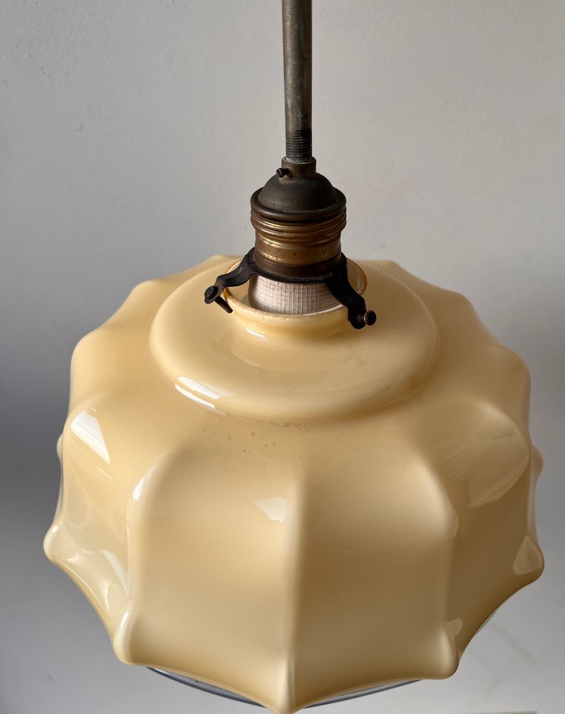 Riippuva lamppu - Lasi, Messinki, Posliini, Metalli #3.2