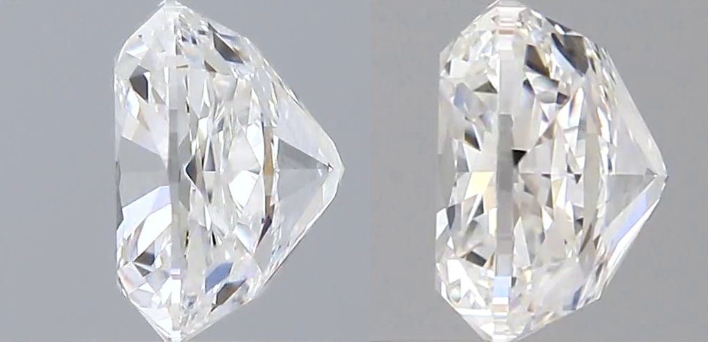 Sans prix de réserve - 2 pcs Diamant (Naturelle) - 2.02 ct - Coussin - E - VVS2 - Gemological Institute of America (GIA) - Paire assortie, EX EX #1.0