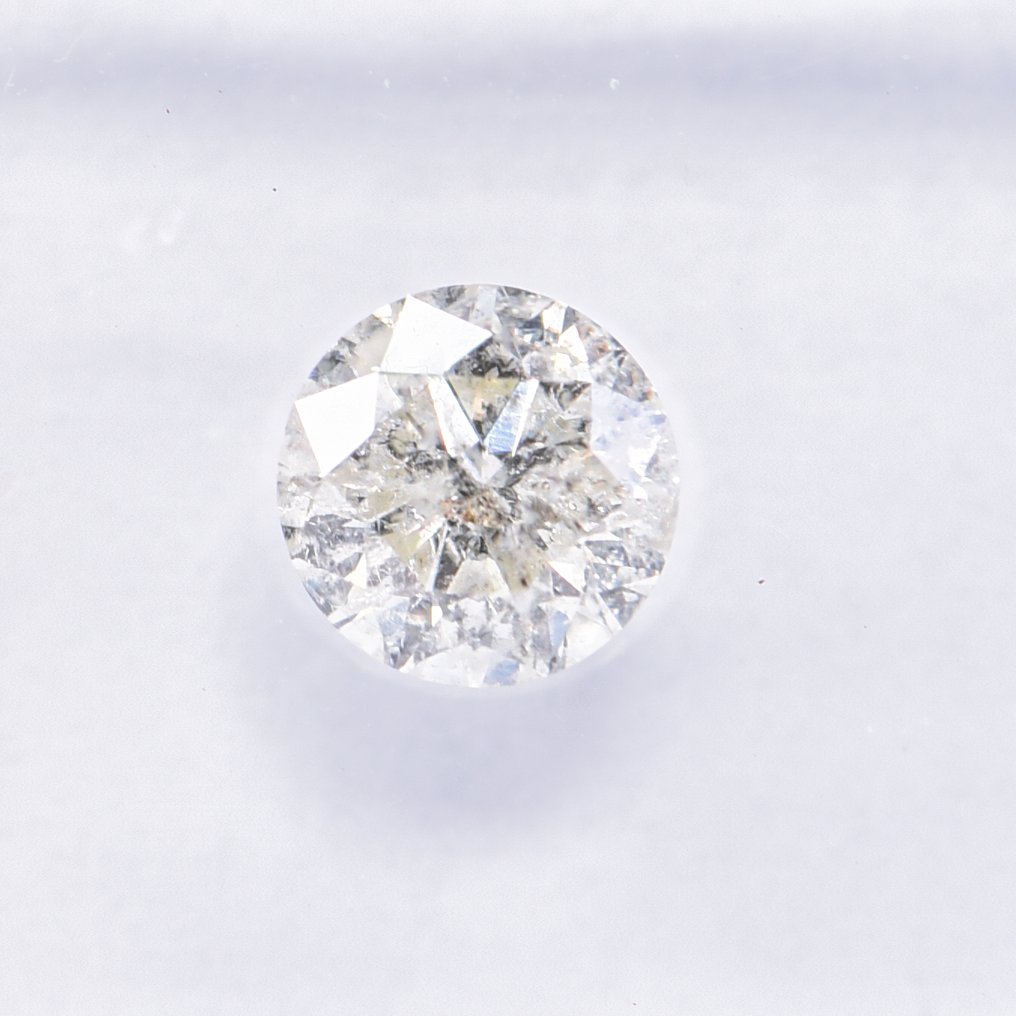 没有保留价 - 1 pcs 钻石 (天然色彩的) - 0.62 ct - 圆形 - Light 黄色 - I2 内含二级 - 国际宝石研究院(IGI) - VG VG VG #4.3