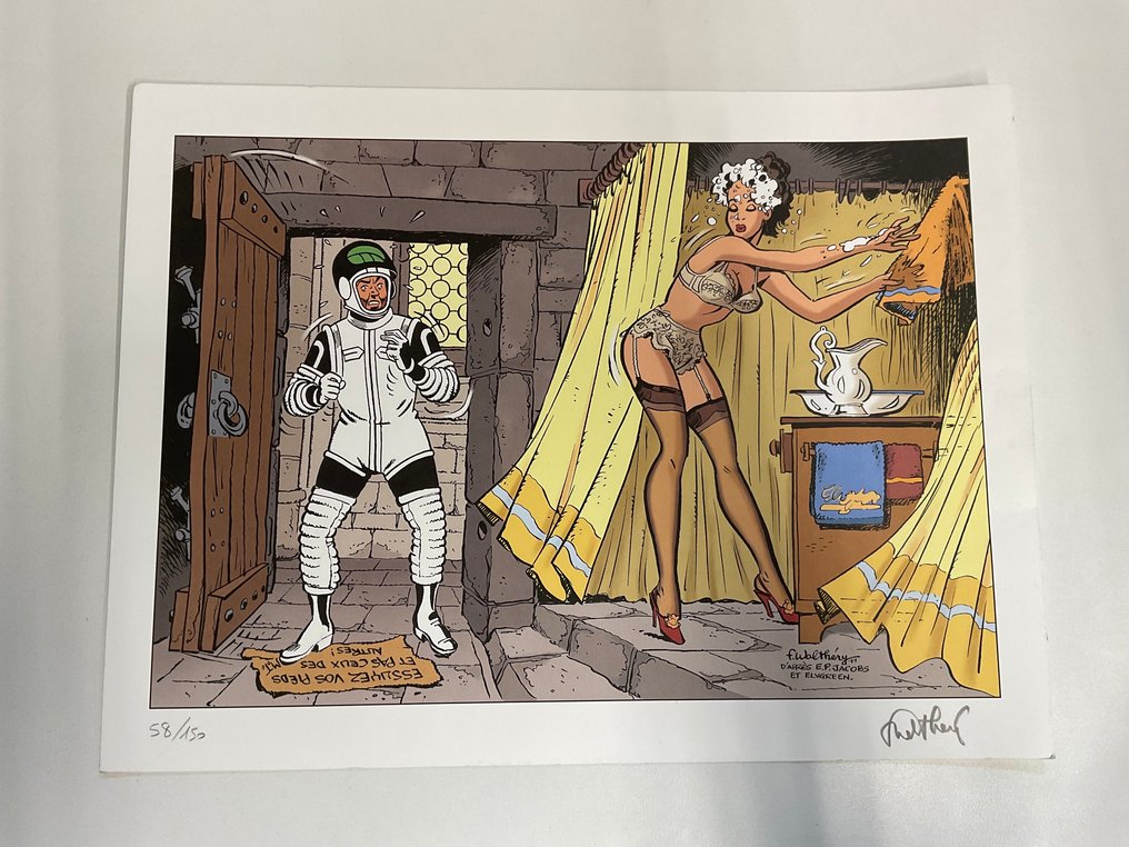 François Walthéry & E.P. Jacobs & Elvgreen - 1 Serigraphy - Natacha #1.0