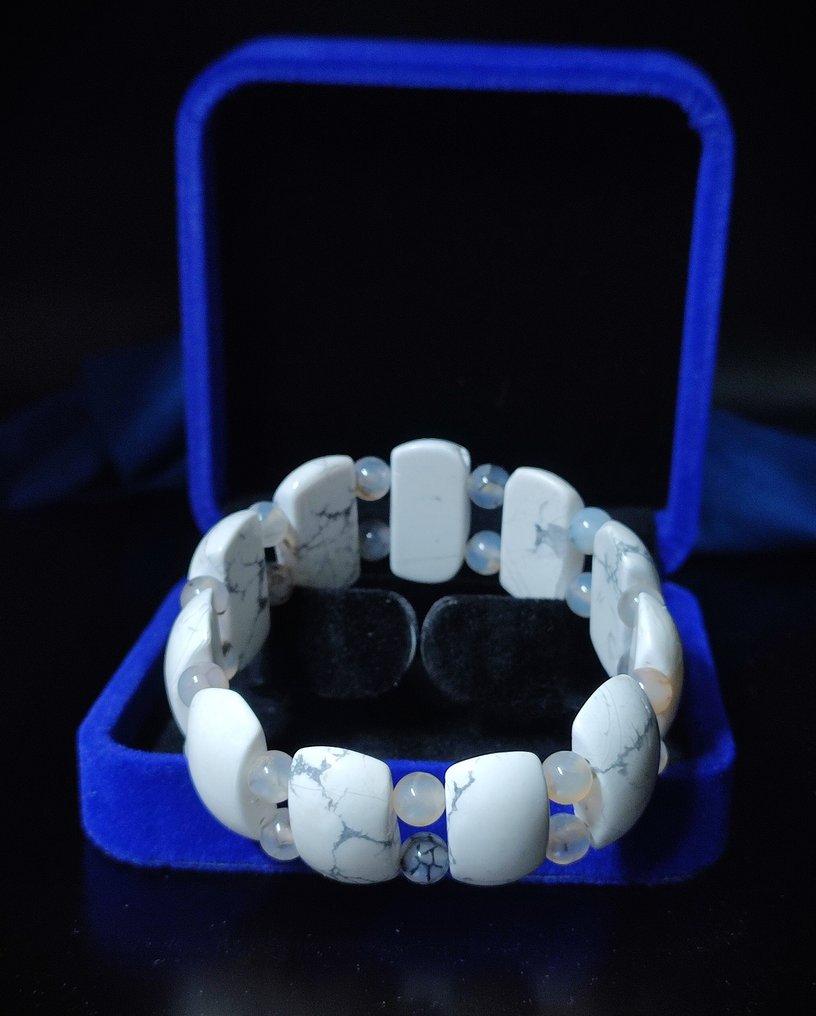 独家款美丽的海蓝宝配有玛瑙手链，礼品盒包装，免运费。 - 手鈪 #3.2